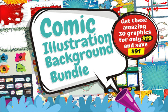 Comic Illustration Backgrounds Bundle: Creative Design Made Easy