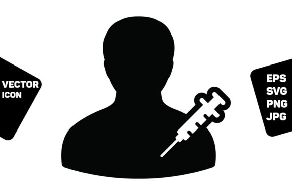 Needle Icon Vector with Vaccine Syringe Design