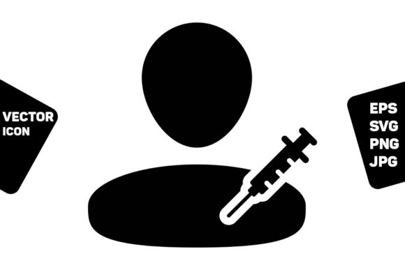 Pharmacist Icon Vector with Vaccine User: A Versatile Visual for Healthcare Projects