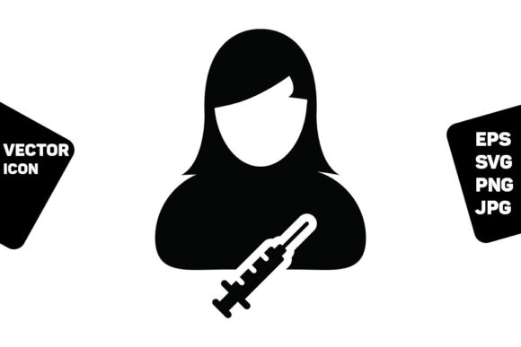 Treatment Icon Vector with Vaccine User: A Versatile Visual Asset for Medical and Healthcare Design